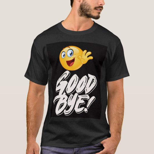 Happy Waving Emoji Goodbye - Fun Farewell T-Shirt (Devant)