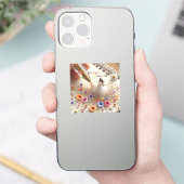 Happy Wedding Cut Vinyl Sticker (Telefoon)