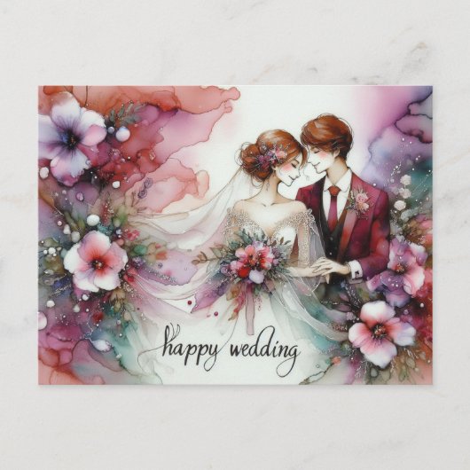 Happy Wedding Day Briefkaarten (Voorkant)