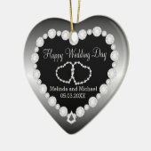 Happy Wedding Day | Zilver | DIY-tekst Keramisch Ornament (Links)