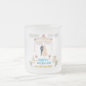 Happy Wedding Frosted Glass Coffee Mug – Romantic (Centre)