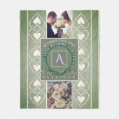 "Happy Wedding Jubileum"2 Aangepaste foto's Fleece Deken (Voorkant)