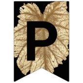 Happy Wedding Jubileum Faux Gold Leaf Black Vlaggetjes (Derde vlag)