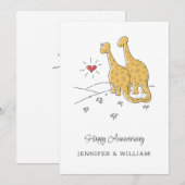 Happy Wedding Jubileum Getrouwd Dinosaurus Kaart (Voorkant / Achterkant)