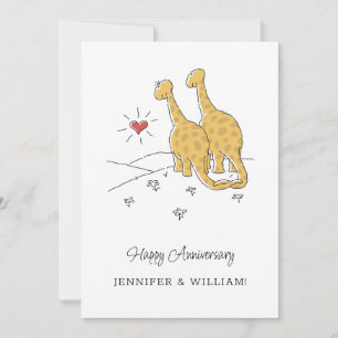 Happy Wedding Jubileum Getrouwd Dinosaurus Kaart