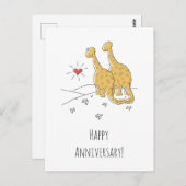 Happy Wedding Jubileum Getrouwd Dinosaurus Kaart (Voorkant / Achterkant)