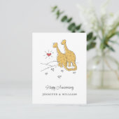 Happy Wedding Jubileum Getrouwd Dinosaurus Kaart (Staand voorkant)
