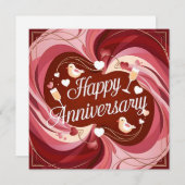 Happy Wedding Jubileum Kaarten Elegant (Voorkant / Achterkant)