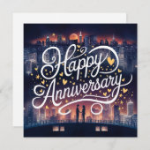 Happy Wedding Jubileum Kaarten Elegant (Voorkant / Achterkant)