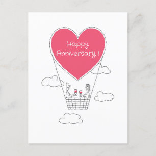 Happy Wedding Jubileum Red Heart trouwende paren Briefkaart