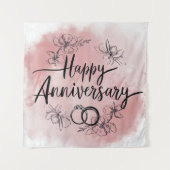 Happy Wedding Jubileum tapijt Wandkleed (Voorkant)