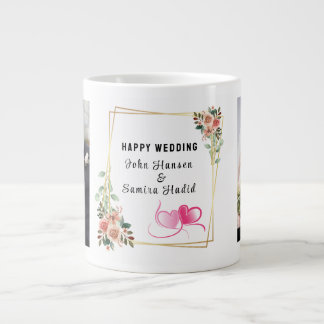 "Happy Wedding" Jubileum Verloving Paar Extra Grote Beker
