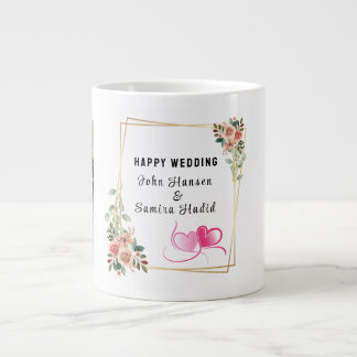"Happy Wedding" Jubileum Verloving Paar Extra Grote Beker