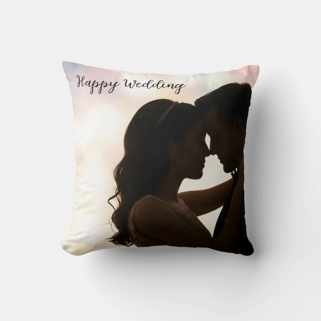 happy wedding kussen (Voorkant)