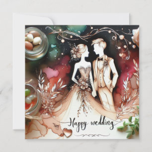 Happy Wedding Love Kaarten