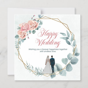 HAPPY WEDDING MAGNETISCHE UITNODIGING