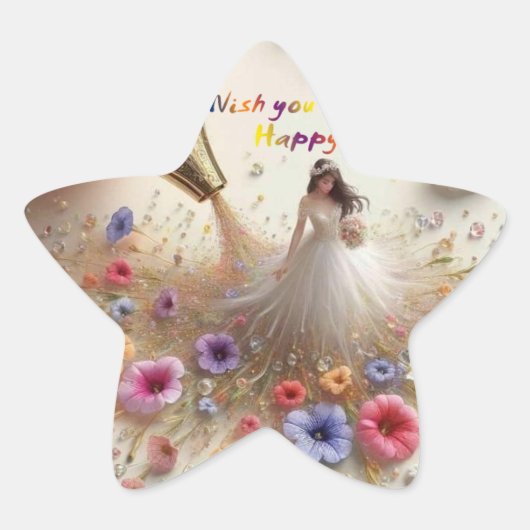 Happy Wedding sticker (Voorkant)