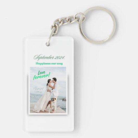 Happy Wedding Vision Board Acryl Sleutelhanger (achterkant)