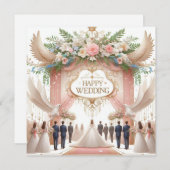 Happy Wedding Wenskaarten Feestdagenkaart (Voorkant / Achterkant)