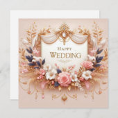 Happy Wedding Wenskaarten Feestdagenkaart (Voorkant / Achterkant)