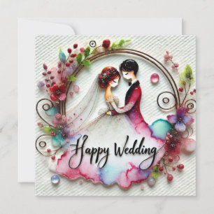 Happy Wedding Wenskaarten Kaart