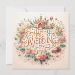 Happy Wedding Wenskaarten Kaart