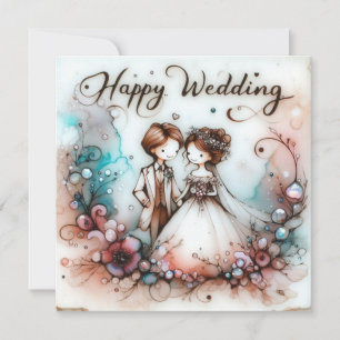 Happy Wedding Wenskaarten Kaart