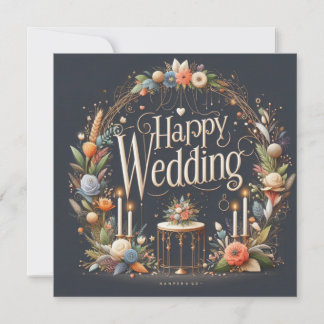 Happy Wedding Wenskaarten Kaart