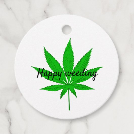 Happy Weeding Wedding Pun Bedankjes Labels (Voorkant)