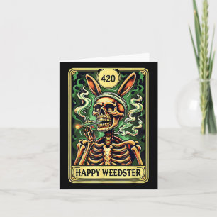 Happy Weedster Easter Skeleton Roken Wiet Tarot Kaart