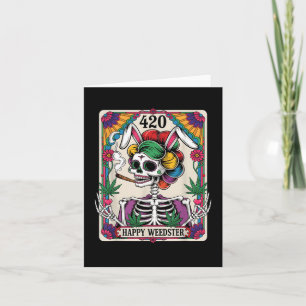 Happy Weedster Easter Skeleton Roken Wiet Tarot Kaart