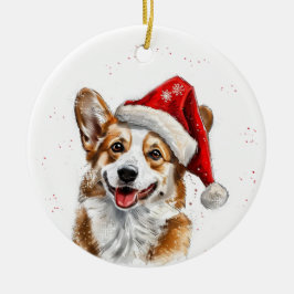 Happy Welsh Corgi Dog Christmas Personalized Keramisch Ornament
