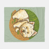 Happy Westie on Nature Trail Fleece Deken (Voorkant (Horizontaal))