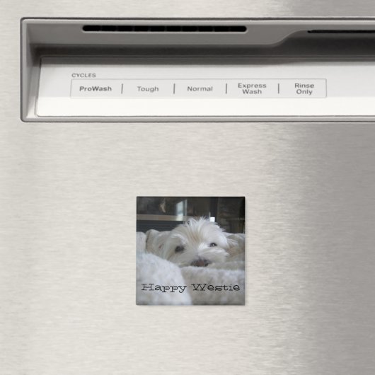 Happy Westie Photo Magnet (In Situ (Lave-vaisselle))