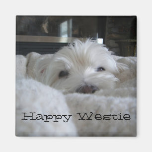 Happy Westie Photo Magnet Magneet