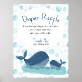 Happy Whale Diaper Poster Baby shower Raffle (Devant)