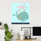 Happy Whale Poster (Thuiskantoor)