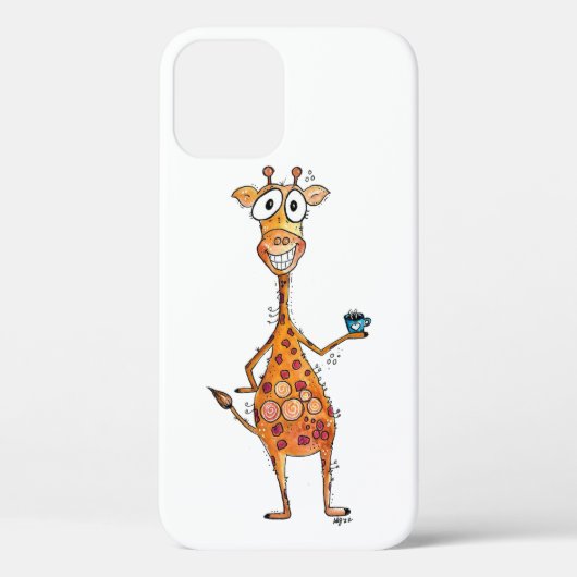 Happy Whimsical-Giraffe Drink koffie Case-Mate iPhone Case (Achterkant)