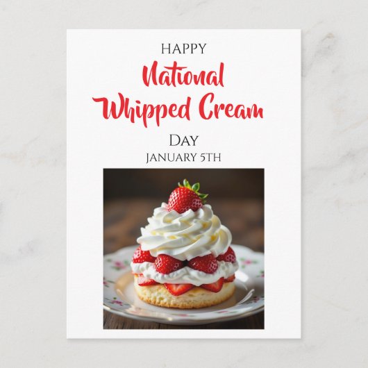 Happy Whipped Cream Day | January 5th Briefkaart (Voorkant)
