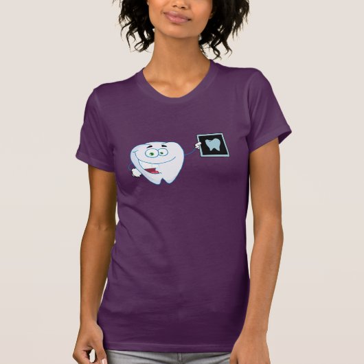 Happy White Tooth Womens T-Shirt (Voorkant)