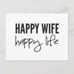 Happy Wife Happy Life Briefkaart