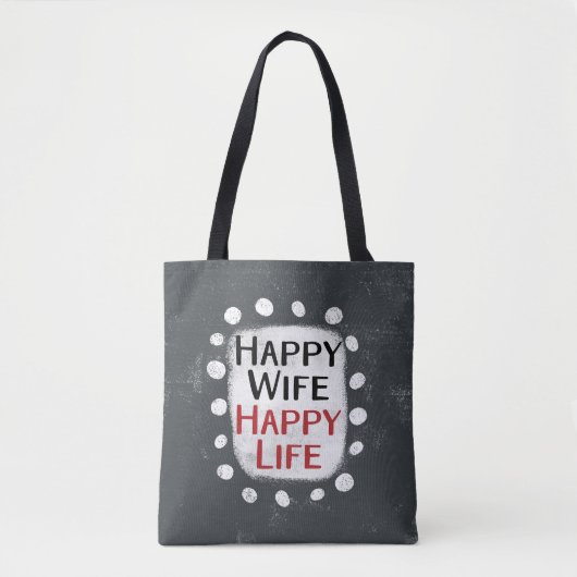 Happy Wife Happy Life Canvas tas (Voorkant)
