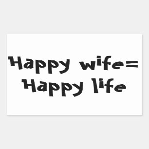 Happy Wife = Happy Life Rechthoekige Sticker