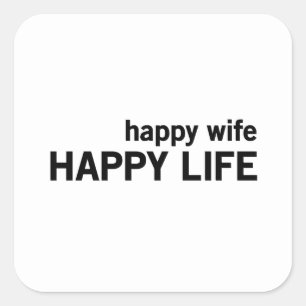 Happy Wife Vierkante Sticker