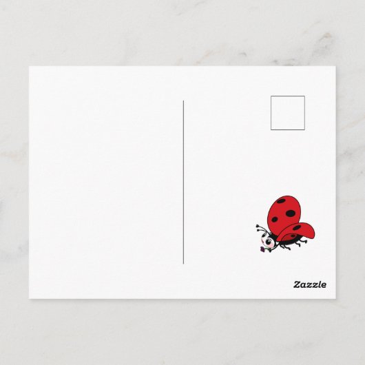 Happy Wings Ladybug Briefkaart (Achterkant)
