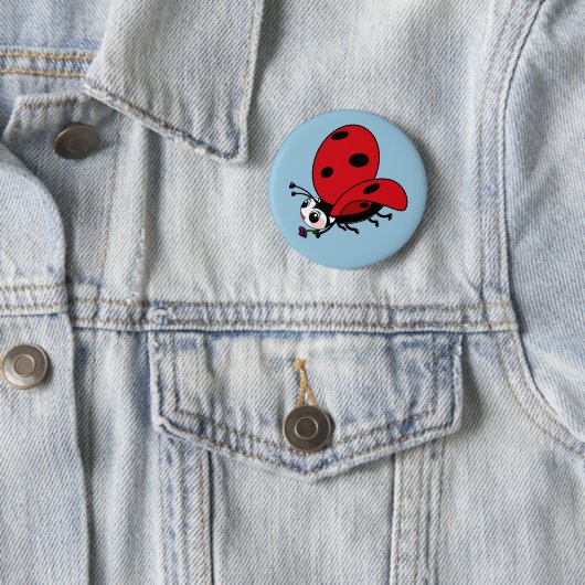 Happy Wings Ladybug Button (In situ)