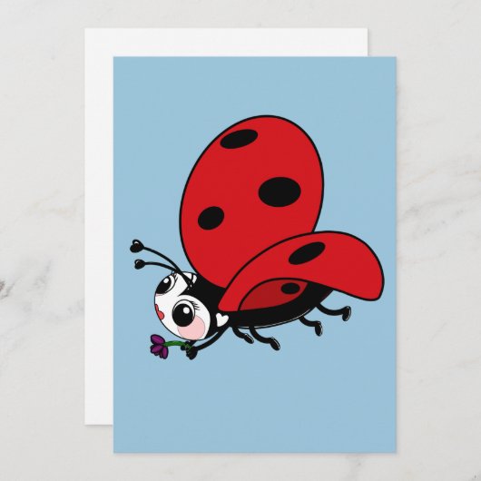 Happy Wings Ladybug Kaart (Voorkant / Achterkant)