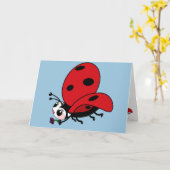 Happy Wings Ladybug  Kaart (Gele Bloem)