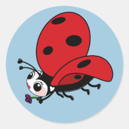 Happy Wings Ladybug Ronde Sticker