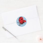 Happy Wings Ladybug Ronde Sticker (Envelop)